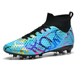 Autumn New High-Top Football Shoes Artificial Grass Men's Large-Size Training Sports Grass Football