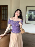 Xixi 2025 Summer New Korean Version Of The Word Collar Lotus Side Chiffon Temperament Short-Sleeved Shirt Top
