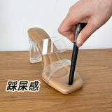 Ping-Slip Sensation ~ Transparent Square Head High Heels Women 2025 Summer New Crystal Coarse And Sexy Cold Slippers Women Korean