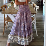 Printed Polyester Fiber Casual High Waist Long