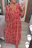 Summer Explosion Super Fairy V Collar Seaside Holiday Beach Print Loose