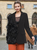 Personality Suit 2025 Autumn New Fashion Splicing Mesh Flounces Small Suit Coat