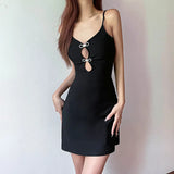 Zingj Summer New Pure Desire Wind Sexy Back V-Collar Hollow Out Bowknot Splicing Dress