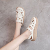 Version Of Roman Sandals Women Wear 2025 Summer New Retro Buckle Beach Shoes Head Breathable Hollow