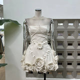 Exquisite Three-Dimensional Handmade Flower Brao Skirt Waist French Party Senior Heavy Industry Dress Princess