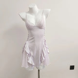 Sexy Little Chest Thin Pajamas With Thoracic Mat Women Autumn New Ice Wire Splicing Mesh Pure Desire Hanging