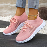 43-Yard Single-Shoe Lace Mesh Sneakers Women's Version Of Lightweight Flat-Bottomed Large-Size
