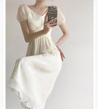 Break French Dress Niche Design V Neck Retro Summer Temperament Gentle Style First Love