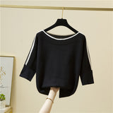 Fashion Women Tops Knitted Solid Tshirt Ice Silk Pullover Short Sleeve Loose Thin Tops Women's Clothing New Clothes