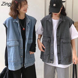 Vests Women Retro Fall 2021 New Trendy Simple Stylish Friend Teens Outwear Daily Cargo BF Style Popular Femme Clothing