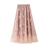 Yarn Embroidery Heavy Industry Half-Body Skirt Large-Size Dress 2025 Spring New A Word High-Waist Long Skirt