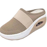 Summer No Heel One-Legged Pedaled Women's Shoes Lazy Shoes Large-Size Thick-Soled Shoes Air Cushion Mesh Breathable Half-Slipper