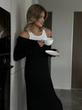 Sales 2025 New Long-Sleeved Splicing Fake Two Vest Sexy Modale Temperament