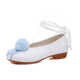 Zingj Ball Embroidered Cloth Shoes Girl Low Heel Embroidered Hanfu Shoes Ancient Costume Stage Dance
