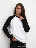 Long-Sleeved T-Shirt Women 2025 Spring And Autumn Bumping Tie-Up Bottom Shirt Loose Round-Neck Cotton