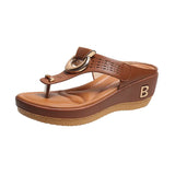 Large-Size Sandals Fashion Jacket Flip-Flops And Thick-Bottomed Sleek Roman Cool