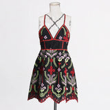 Fashion Sexy Dress Women 2025 New Sleeveless Short Dress Embroidered High-End Sling