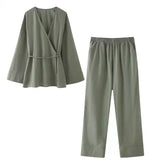 Women's INS Explosion And Type-Singed Pajamas Pants