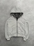 Autumn And Winter New Hooded Jacket Two-Sided Pattern Retro Leopard Zipper Hoodie Loose Personality