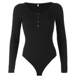 Zingj Autumn New Women's Round Collar Press Button Long Sleeve Slim Fashion Base Base Onesie