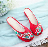 Zingj Summer Color Embroidery Leisure Walk Embroidered Cloth Shoes Women's Cloth