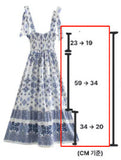 Women's New Blue Print Sling Dress