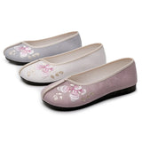 Zingj Shoes, Beef Tendon Sole Soft Sole Spring And Summer Cloth Shoes Embroidered Women's Singles Shoes Casual Mother Shoes Bean