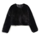 Women's Explosive Artificial Fur Coat Effect Short Jacket