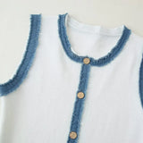 Women's New French Fashion Elegant Spliced Sleeveless Mini