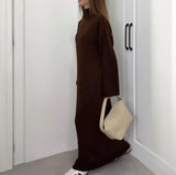 2025 New Women's Knitted Turtleneck Sweater Temperament Fashion Dress