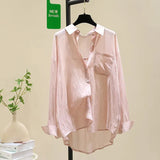 Thin Long-Sleeved Shirt Women 2025 New Temperament Casual Design Feel Cardigan Shirt Women