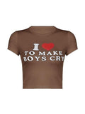 Short Sleeve Letter Graphic Crop Top- Outfit