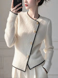 Version Of The Round-Neck Simple Cardigan Sweater Coat Women Autumn 2025 Autumn And Winter Dress New Temperament Reduction Lady