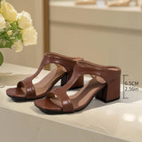 Cold Slippers Women Summer New Simple Fashion Large-Size Side Empty Coarse And Slippers