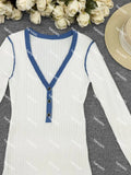 Autumn And Winter Women's Elegant Long-Sleeved Knitted Dress V-Neck Knitted
