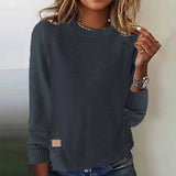 Sheintemu Autumn And Winter Round Collar Long-Sleeved Women's Sweater