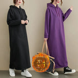 Autumn And Winter New Fashion Temperament Thick Long Sleeve Loose Waist Thin Dress