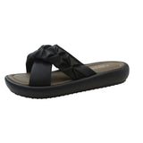 Wind Slippers Women's Summer Wear Net Red Folds Cross-Belt 2025 New Flat-Bottomed French Cool