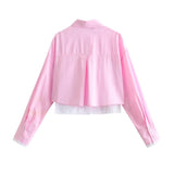 And Winter New Short Style Splicing Design Loose Fashion Shirt