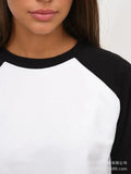 Long-Sleeved T-Shirt Women 2025 Spring And Autumn Bumping Tie-Up Bottom Shirt Loose Round-Neck Cotton