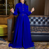 Long-sleeved Casual Loose Pleated Wide-leg Belt
