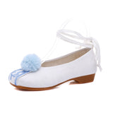 Zingj Ball Embroidered Cloth Shoes Girl Low Heel Embroidered Hanfu Shoes Ancient Costume Stage Dance