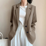 Zingj Small Suit Jacket Female Tide Ins Autumn New Korean Version Students Loose Retro Chic Show Thin Casual