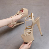 Zingj Patent Leather Sandals Special High Heels Heel Sexy 17CM Waterproof Platform Hate Day Superb High Slippers Female