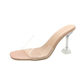 Crystal And Slippers Women Wear A Word Transparent With Leopards Hate The Sky High Cool Drag