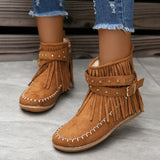 Women's Boots Short Boots 2025 Autumn/Winter New Large-Size Rivet Flat-Bottomed Tuxedo Boots