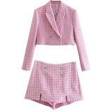 And Summer Women's New Thousand Bird Texture Casual Short Suit Short Suit Suit Suit Suit Suit Suit Suit