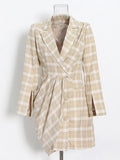 Temperament Short Dress 2025 Autumn New Fashion Sexy Design Slimming Lattice Suit Dress Dress
