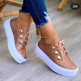Lace Casual Single-Shoe Women 2025 Autumn New Thick-Soled Low-Top Shoes