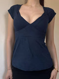 Cloth Forget Pure Style Fashion Spliced Chest-Type Short-Sleeved T-Shirt Hottie Back Strap Strap Bow On The Basis Of The